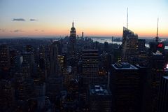 New York City Top Of The Rock 12A Just After Sunset South Midtown To Empire State Building To Financial District, Bank of America Tower.jpg